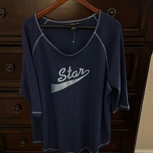 Venezia Navy 'Star' Long Sleeve Tee